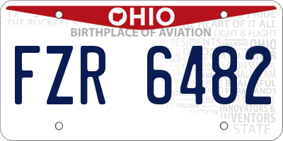 OH license plate FZR6482