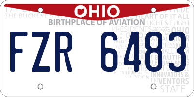 OH license plate FZR6483