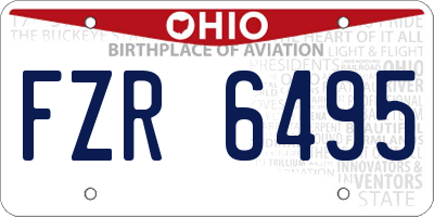 OH license plate FZR6495