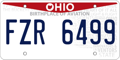 OH license plate FZR6499