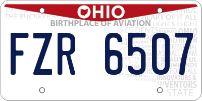 OH license plate FZR6507