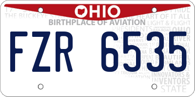 OH license plate FZR6535