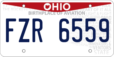 OH license plate FZR6559