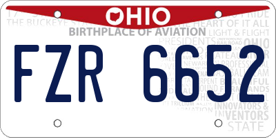 OH license plate FZR6652