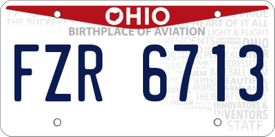 OH license plate FZR6713