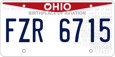 OH license plate FZR6715