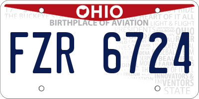OH license plate FZR6724