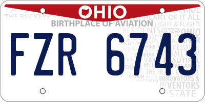 OH license plate FZR6743