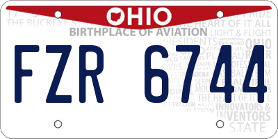 OH license plate FZR6744