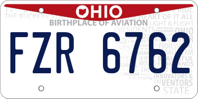 OH license plate FZR6762