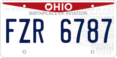 OH license plate FZR6787