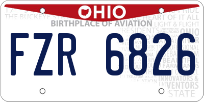 OH license plate FZR6826