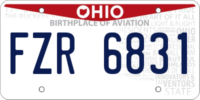 OH license plate FZR6831