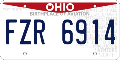OH license plate FZR6914