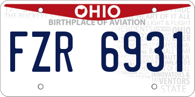 OH license plate FZR6931