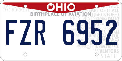 OH license plate FZR6952