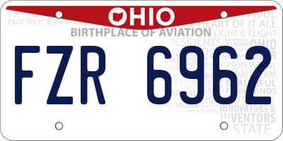 OH license plate FZR6962