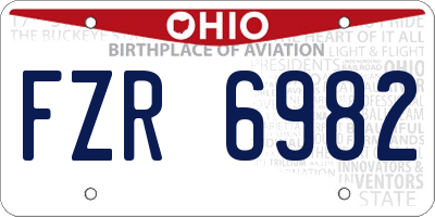 OH license plate FZR6982
