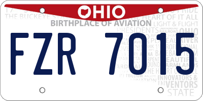 OH license plate FZR7015