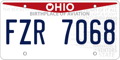 OH license plate FZR7068
