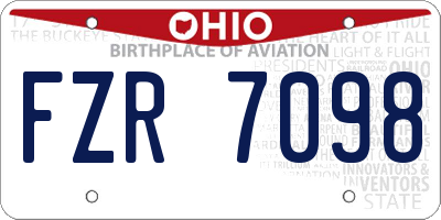 OH license plate FZR7098