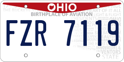 OH license plate FZR7119