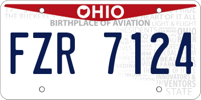 OH license plate FZR7124