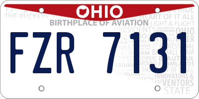 OH license plate FZR7131