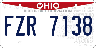 OH license plate FZR7138