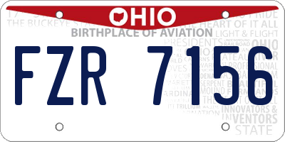 OH license plate FZR7156