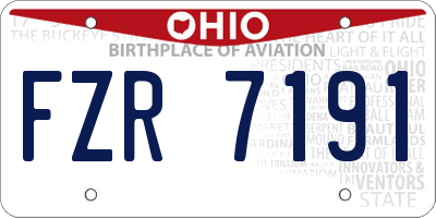 OH license plate FZR7191