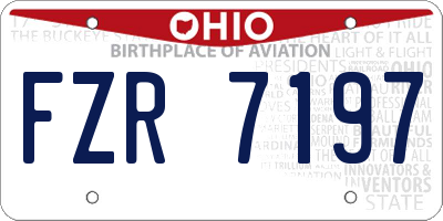 OH license plate FZR7197