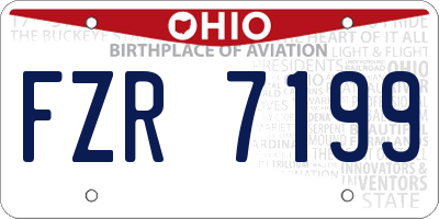 OH license plate FZR7199