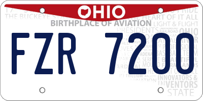 OH license plate FZR7200