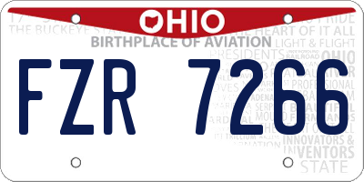 OH license plate FZR7266