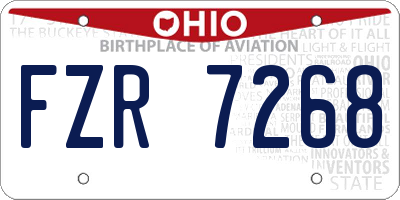 OH license plate FZR7268