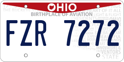 OH license plate FZR7272