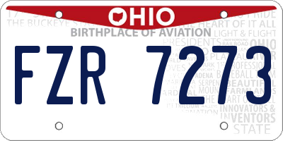 OH license plate FZR7273