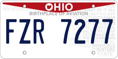 OH license plate FZR7277