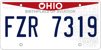 OH license plate FZR7319