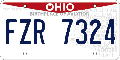 OH license plate FZR7324