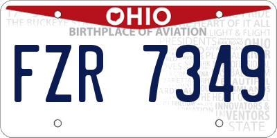 OH license plate FZR7349