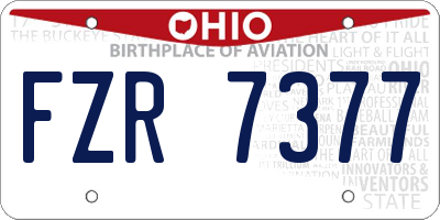 OH license plate FZR7377