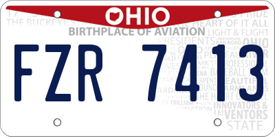 OH license plate FZR7413