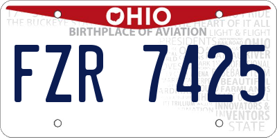 OH license plate FZR7425