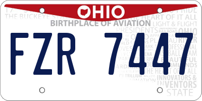 OH license plate FZR7447