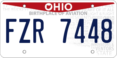 OH license plate FZR7448