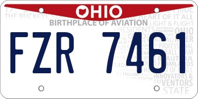 OH license plate FZR7461