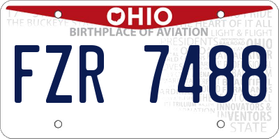 OH license plate FZR7488