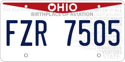 OH license plate FZR7505
